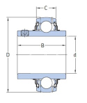 Łożysko samonastawne UC 206-19 G2 30,1x62x38,1 SNR