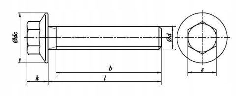 Śruba kołnierzowa M16x1,5x40 kl.10.9 ocynk DIN6921 Śruba kołnierzowa M16x1,5x40 kl.10.9 ocynk DIN6921