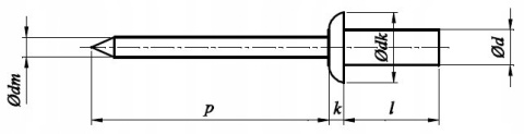 4,8x9,5 AL/ST Nity zrywalne ISO 15973 20szt 4,8x9,5 AL/ST Nity zrywalne ISO 15973 20szt