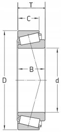 30205 CODEX Łożysko stożkowe 25x52x16,25mm