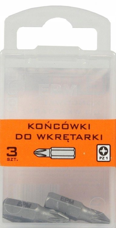 KOŃCÓWKI DO WKRĘTARKI 25MM 3SZT. PZ1 KOŃCÓWKI DO WKRĘTARKI 25MM 3SZT. PZ1