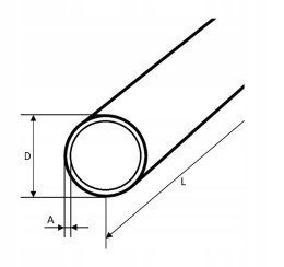 Rura nierdzewna 22x1,5 dł.2000mm AISI 304 surowa