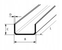 Ceownik stalowy z/g 40x20x2 długość 1000mm (100cm)