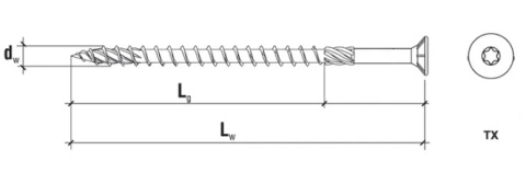 Wkręty stożkowe do drewna TORX 4,5 x 80 10szt. Wkręty stożkowe do drewna TORX 4,5 x 80 10szt.
