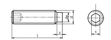 M3x8 Wkręt dociskowy bez łba czarny DIN 915 20szt M3x8 Wkręt dociskowy bez łba czarny DIN 915 20szt