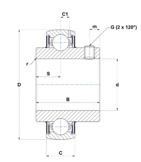 Łożysko samonastawne UCX08-24G2 SNR