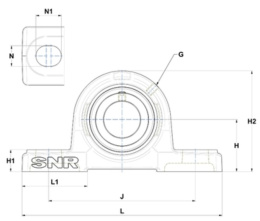 Oprawa samonastawna żeliwna SP208-210/90 SNR