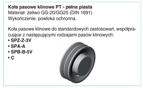Koło pasowe PT075SPA2 SIT Koło pasowe PT075SPA2 SIT