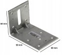 ŁĄCZNIK BUDOWLANY Z PRZETŁOCZENIEM 90*60*60*2.5MM