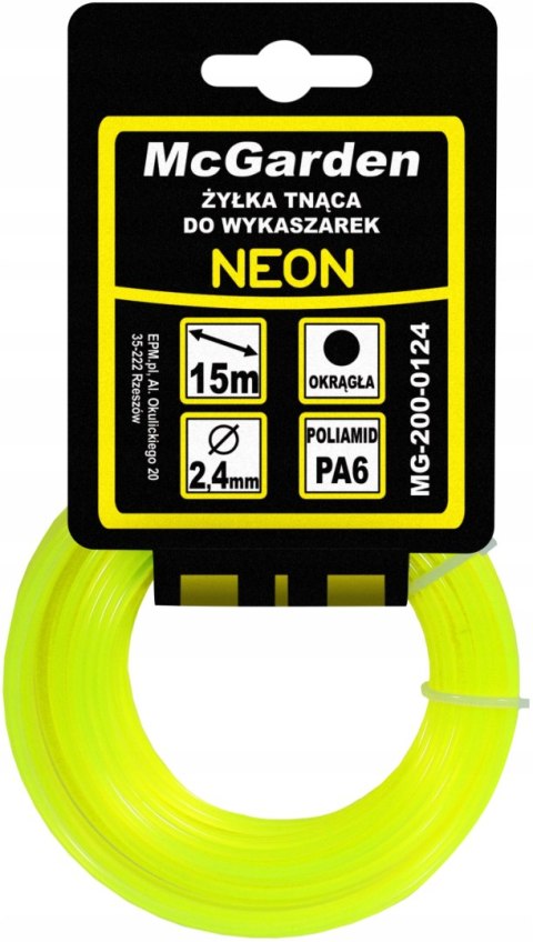 ŻYŁKA DO WYKASZARKI OKRĄGŁA NEON 1,6MM 15M