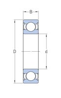 Łożysko kulkowe nierdzewne SS 6004 ZZ 20x42x12