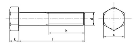 M16x200 Śruby łeb 6-kątny 8.8 czarne DIN 931 1szt. M16x200 Śruby łeb 6-kątny 8.8 czarne DIN 931 1szt.