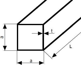 Profil aluminiowy zamknięty 80x80x4 500mm Profil aluminiowy zamknięty 80x80x4 500mm