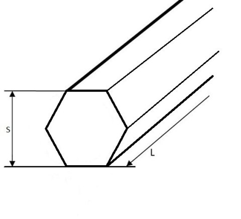 Pręt 6-kątny stalowy ciągniony S22 mm dł.100mm Pręt 6-kątny stalowy ciągniony S22 mm dł.100mm