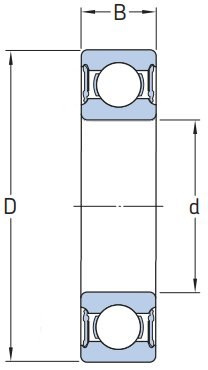 Łożysko kulkowe 6219 ZZ ZVL 95x170x32 Łożysko kulkowe 6219 ZZ ZVL 95x170x32