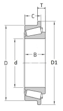 EC40987.H206 SNR Łożysko stożkowe 25x59x4