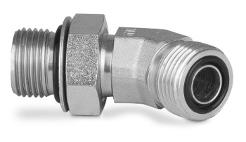 Przyłączka kolankowa 45° z przeciwnakrętką 3/4” UNF-13/16” ORFS 6250-08-11 Przyłączka kolankowa 45° z przeciwnakrętką 3/4” UNF-13/16” ORFS 6250-08-11