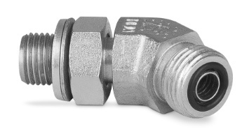 Przyłączka kolankowa 45° z przeciwnakrętką 1/4” BSP-11/16” ORFS 6260-04-09 Przyłączka kolankowa 45° z przeciwnakrętką 1/4” BSP-11/16” ORFS 6260-04-09