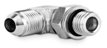 Przyłączka kolankowa z przeciwnakrętką 1/4” BSP-9/16” JIC 5230-04-06